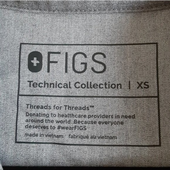 Figs Rafaela Oversized Scrub Top Graphite Gray Womens XS Mandarin Collar - Picture 7 of 12